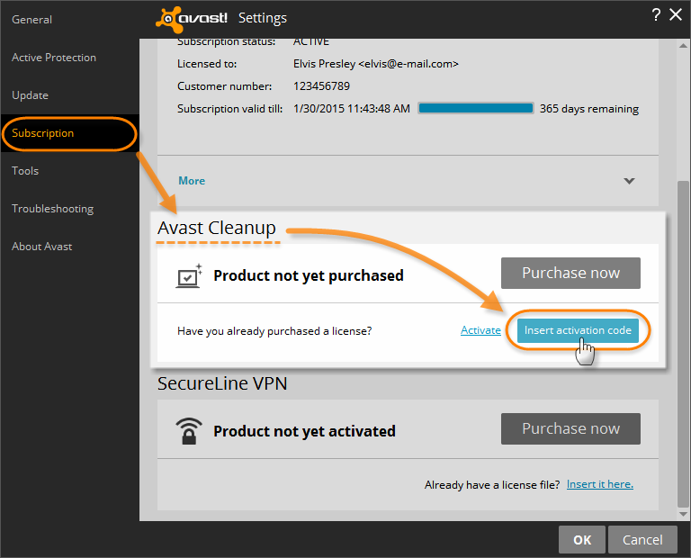 Serial key for: avast cleanup free